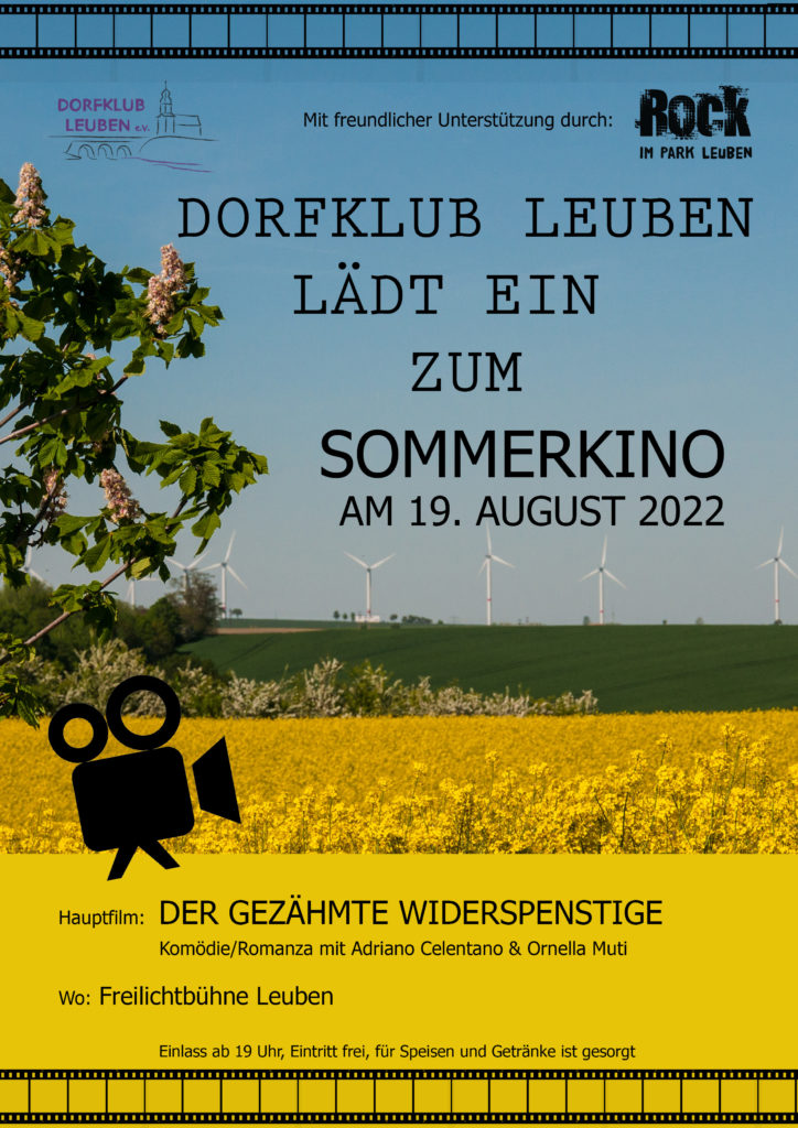 Flyer Einladung Sommerkino 19. August 2022